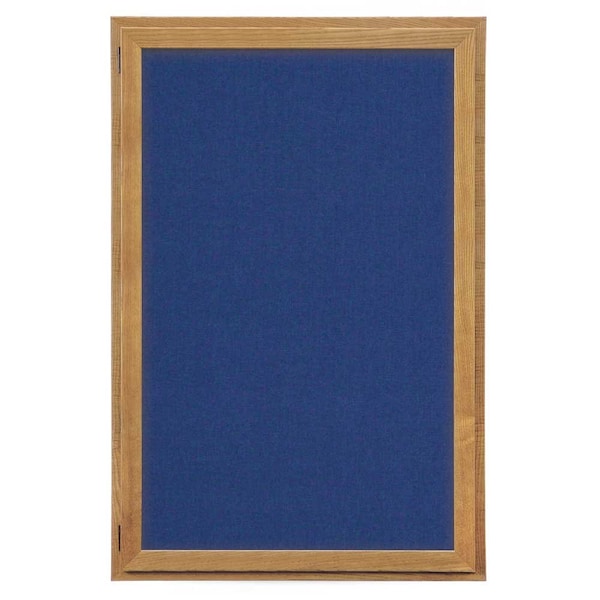 Indoor Enclosed Combo Board, 72"x36", Satin Frame/Wht Porc & Medium Grey